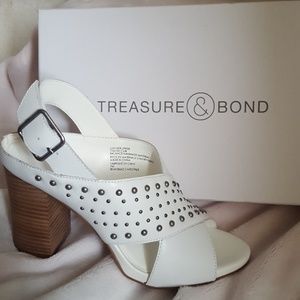 Treasure and Bond white leather heels